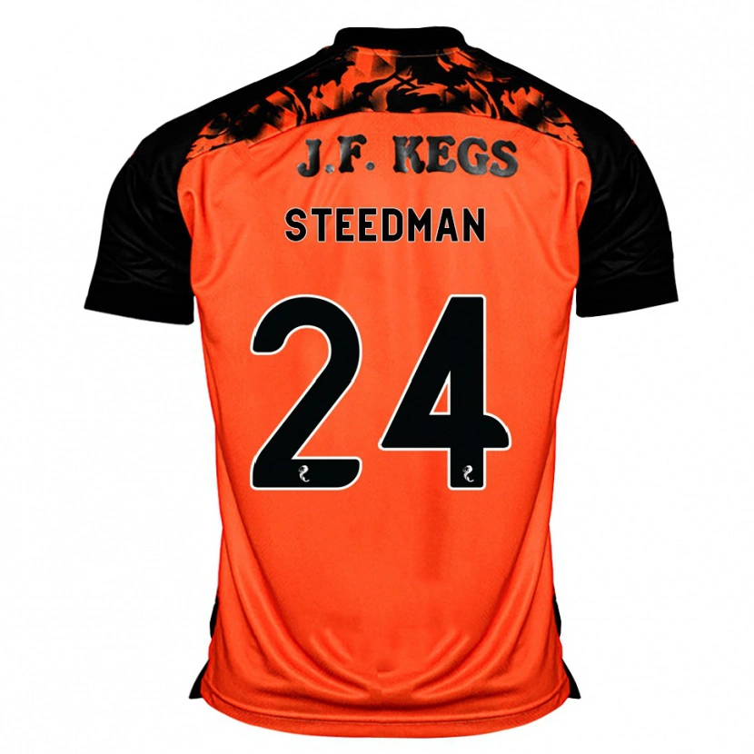 Danxen Børn Laura Steedman #24 Orange Sort Hvid Hjemmebane Spillertrøjer 2026/27 Trøje T-Shirt