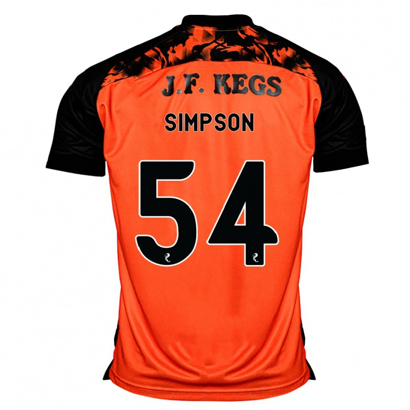 Danxen Børn Finlay Simpson #54 Orange Sort Hvid Hjemmebane Spillertrøjer 2026/27 Trøje T-Shirt