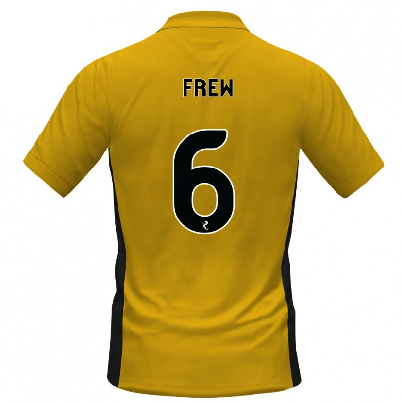 Danxen Børn Natasha Frew #6 Orange Sort Hjemmebane Spillertrøjer 2026/27 Trøje T-Shirt