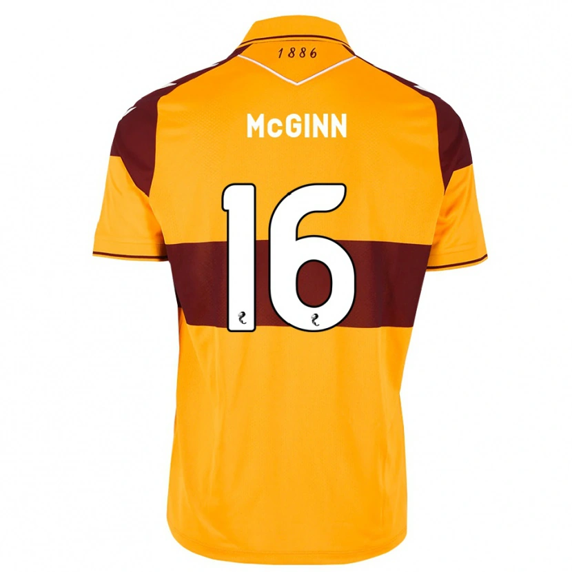 Danxen Børn Paul Mcginn #16 Maron Orange Hjemmebane Spillertrøjer 2026/27 Trøje T-Shirt