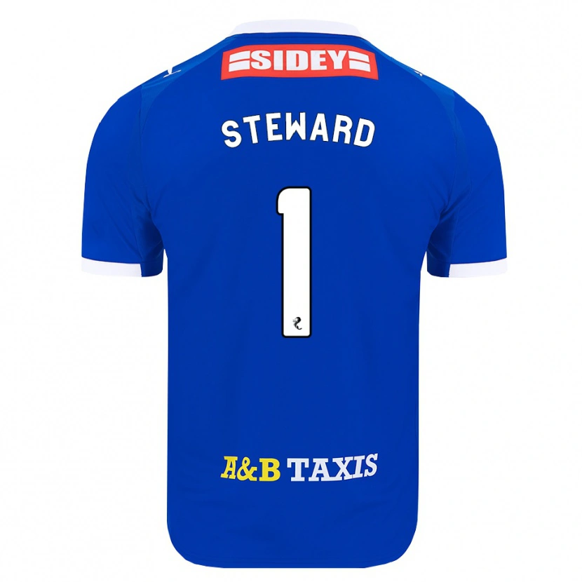 Danxen Børn Toby Steward #1 Blå Rød Gul Hjemmebane Spillertrøjer 2026/27 Trøje T-Shirt