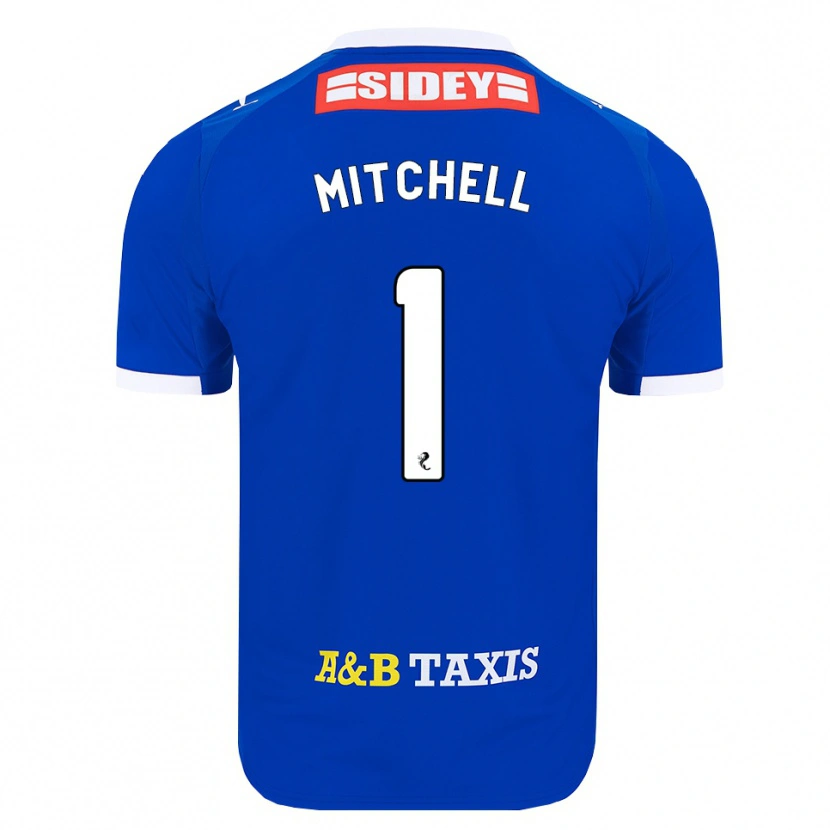 Danxen Børn Ellie Mitchell #1 Blå Rød Gul Hjemmebane Spillertrøjer 2026/27 Trøje T-Shirt