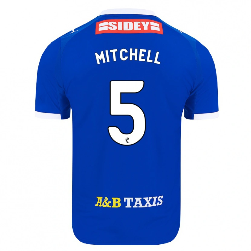 Danxen Børn Zach Mitchell #5 Blå Rød Gul Hjemmebane Spillertrøjer 2026/27 Trøje T-Shirt