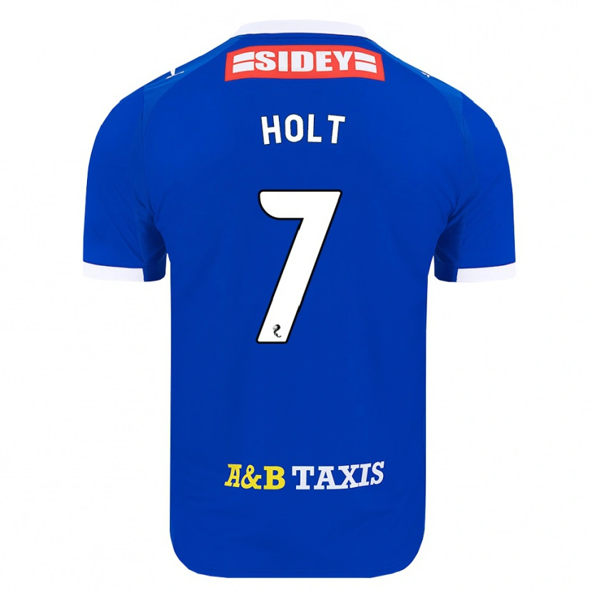 Danxen Børn Jason Holt #7 Blå Rød Gul Hjemmebane Spillertrøjer 2026/27 Trøje T-Shirt