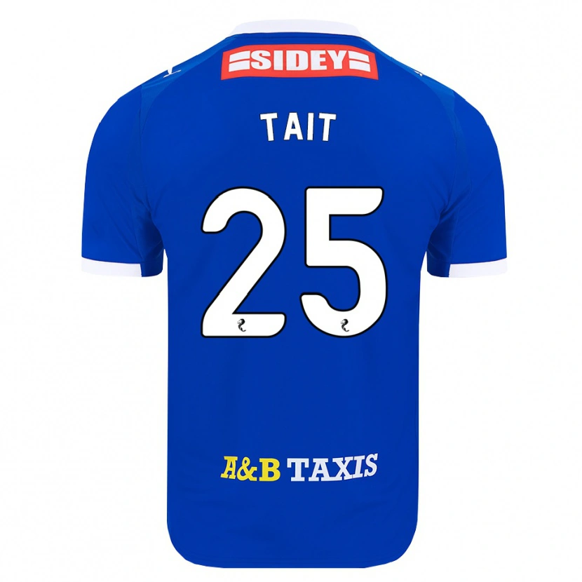Danxen Børn Macaulay Tait #25 Blå Rød Gul Hjemmebane Spillertrøjer 2026/27 Trøje T-Shirt