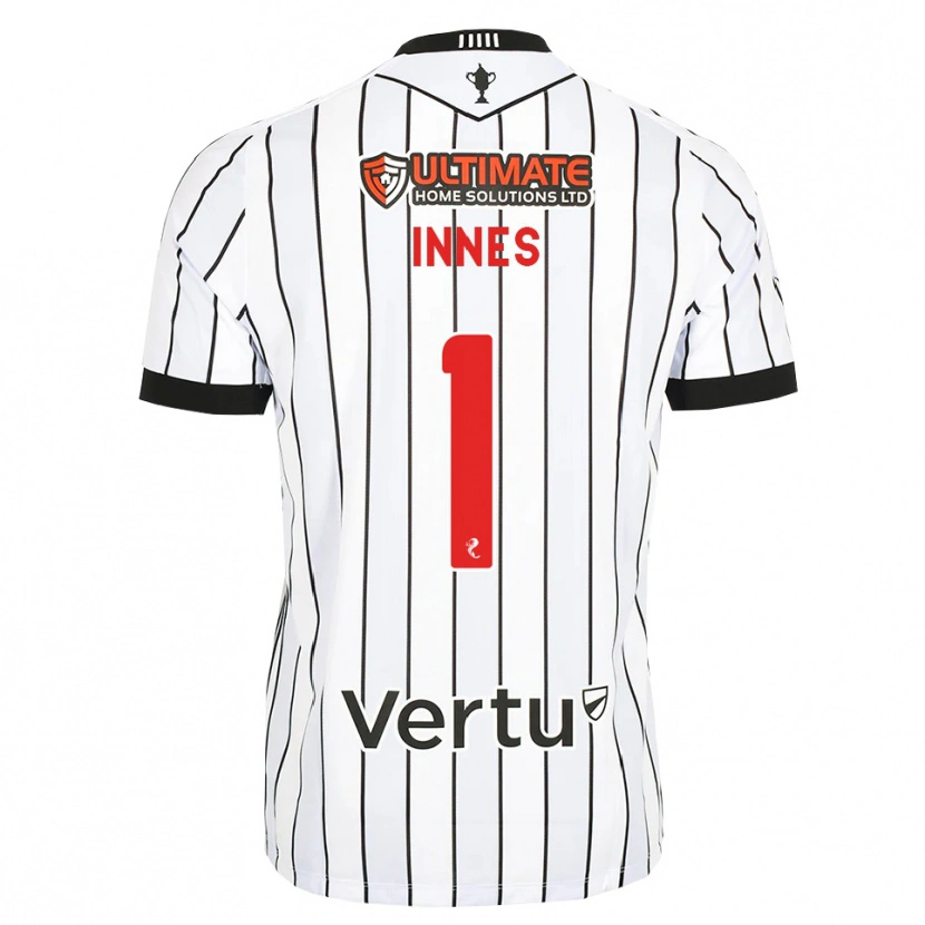 Danxen Børn Charlie Innes #1 Hvid Sort Rød Hjemmebane Spillertrøjer 2026/27 Trøje T-Shirt