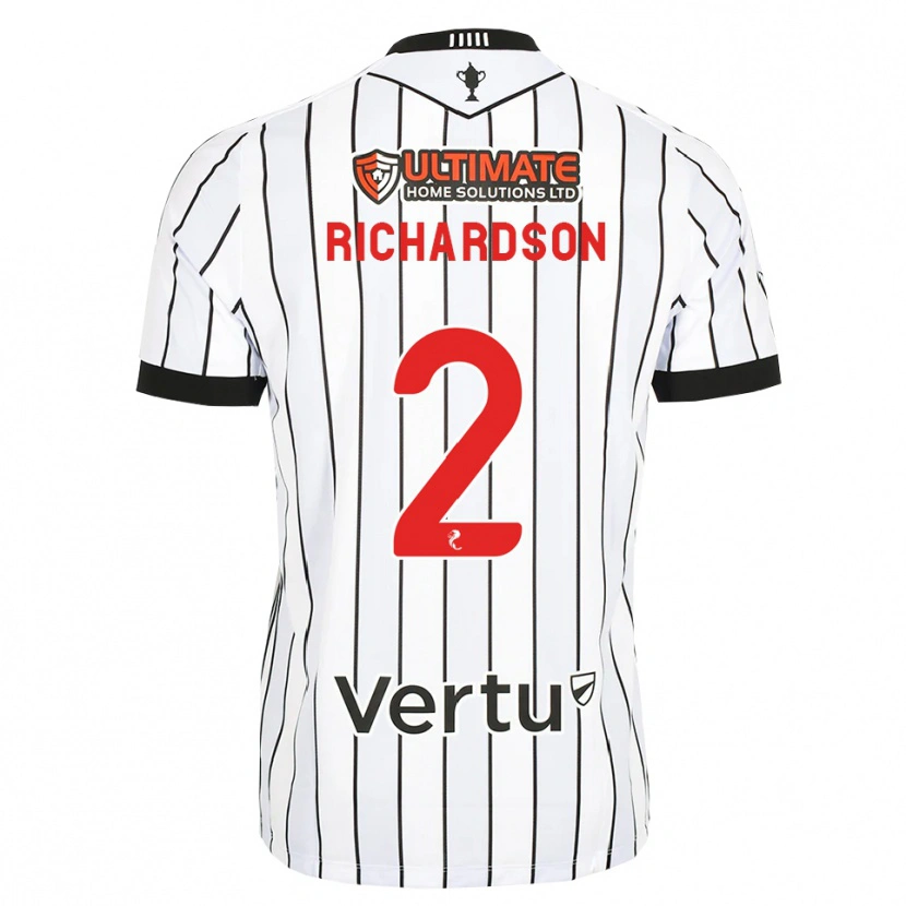 Danxen Børn Jayden Richardson #2 Hvid Sort Rød Hjemmebane Spillertrøjer 2026/27 Trøje T-Shirt