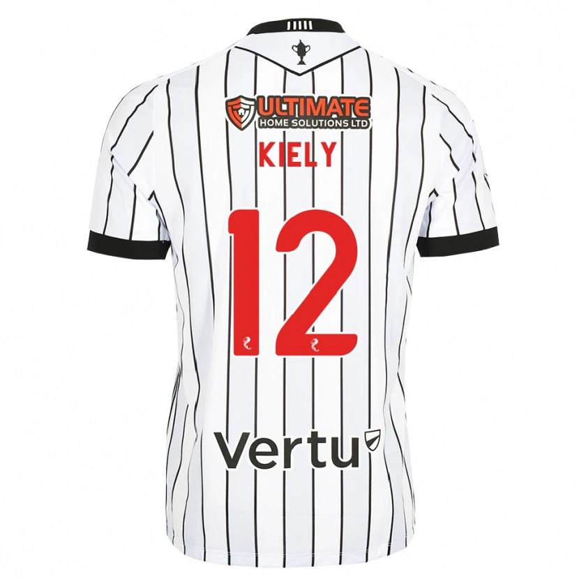 Danxen Børn Noel Kiely #12 Hvid Sort Rød Hjemmebane Spillertrøjer 2026/27 Trøje T-Shirt