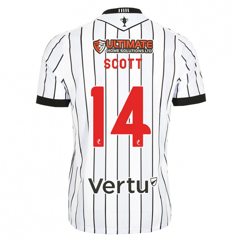Danxen Børn James Scott #14 Hvid Sort Rød Hjemmebane Spillertrøjer 2026/27 Trøje T-Shirt
