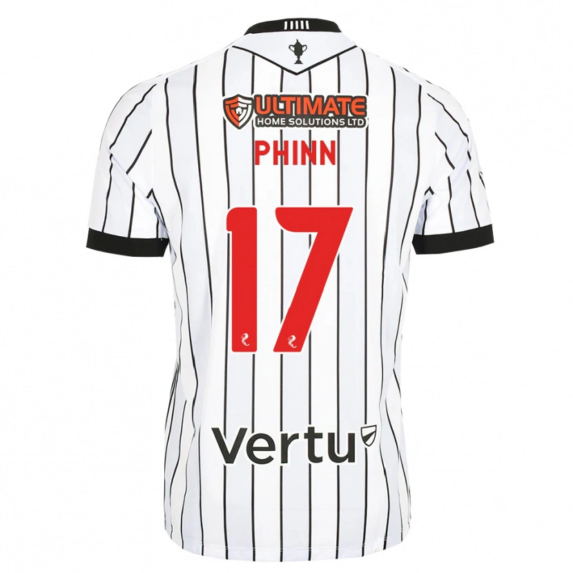Danxen Børn Shaun Phinn #17 Hvid Sort Rød Hjemmebane Spillertrøjer 2026/27 Trøje T-Shirt