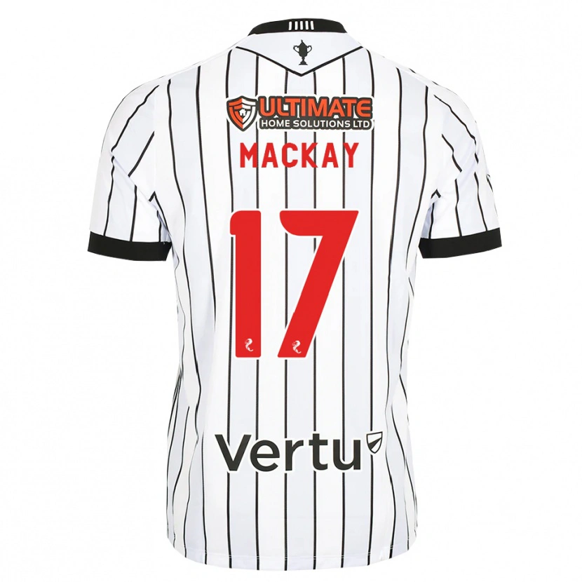 Danxen Børn Rory Mackay #17 Hvid Sort Rød Hjemmebane Spillertrøjer 2026/27 Trøje T-Shirt
