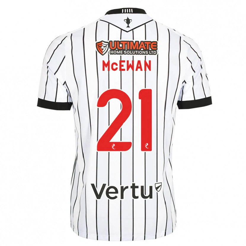 Danxen Børn Carter Mcewan #21 Hvid Sort Rød Hjemmebane Spillertrøjer 2026/27 Trøje T-Shirt