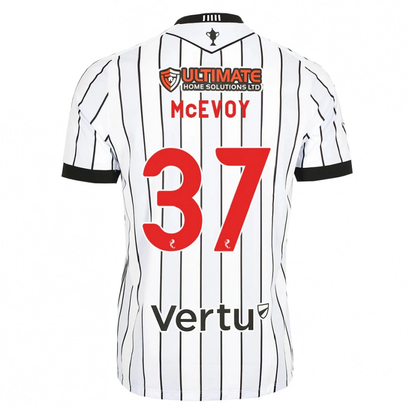 Danxen Børn Carrick Mcevoy #37 Hvid Sort Rød Hjemmebane Spillertrøjer 2026/27 Trøje T-Shirt