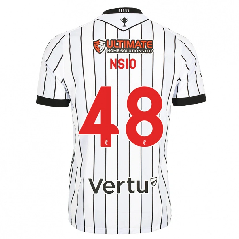 Danxen Børn Paul Nsio #48 Hvid Sort Rød Hjemmebane Spillertrøjer 2026/27 Trøje T-Shirt