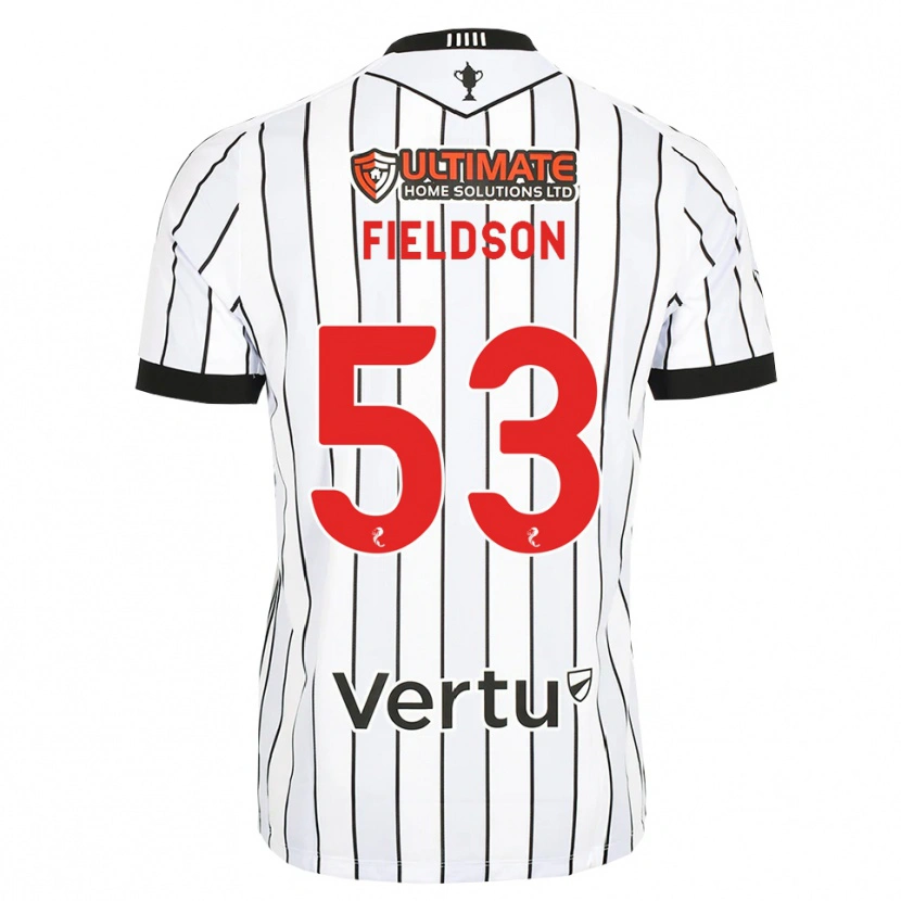 Danxen Børn Henry Fieldson #53 Hvid Sort Rød Hjemmebane Spillertrøjer 2026/27 Trøje T-Shirt