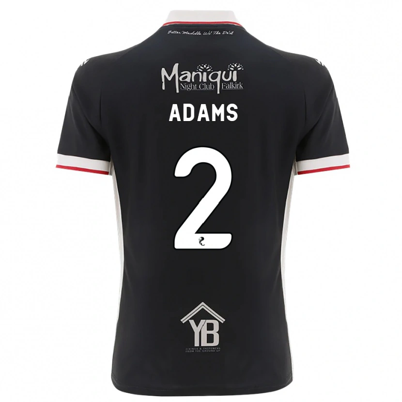 Danxen Børn Keelan Adams #2 Sort Hvid Rød Hjemmebane Spillertrøjer 2026/27 Trøje T-Shirt