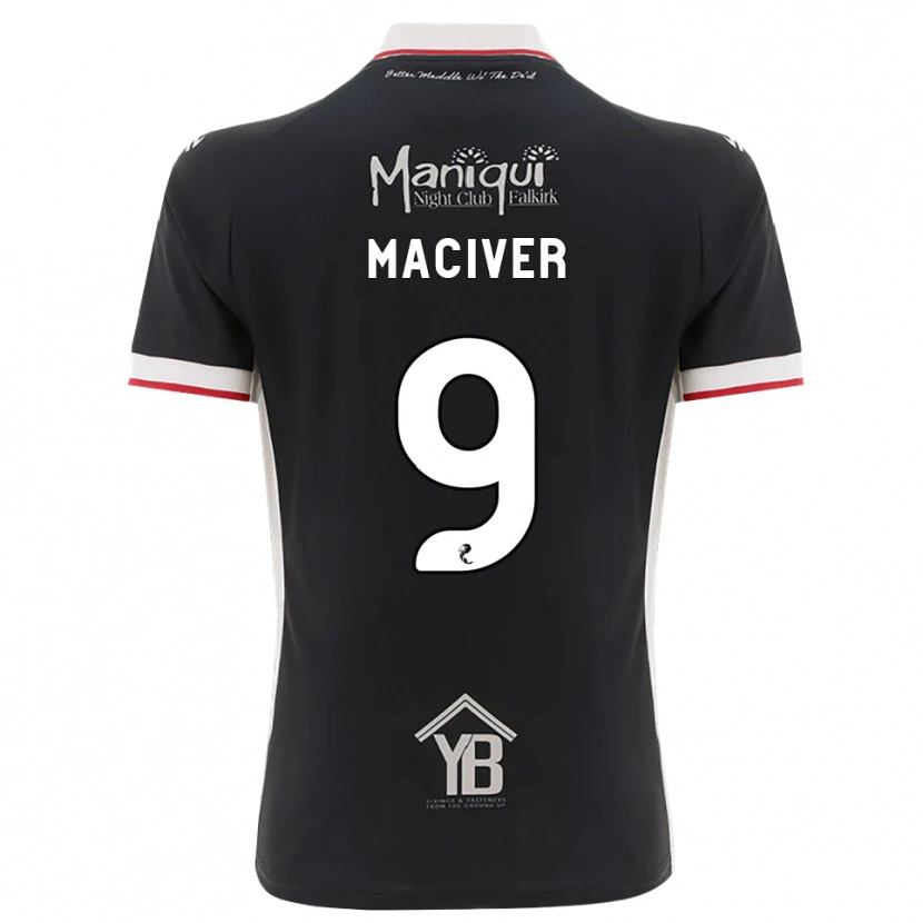 Danxen Børn Ross Maciver #9 Sort Hvid Rød Hjemmebane Spillertrøjer 2026/27 Trøje T-Shirt