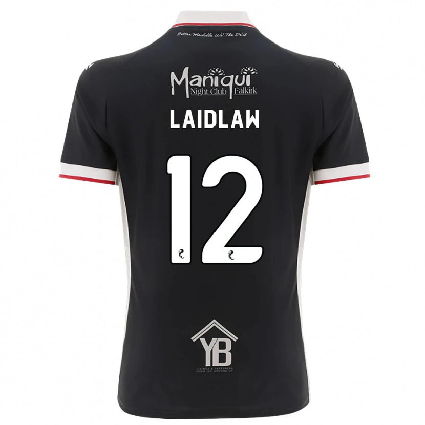 Danxen Børn Ethan Laidlaw #12 Sort Hvid Rød Hjemmebane Spillertrøjer 2026/27 Trøje T-Shirt