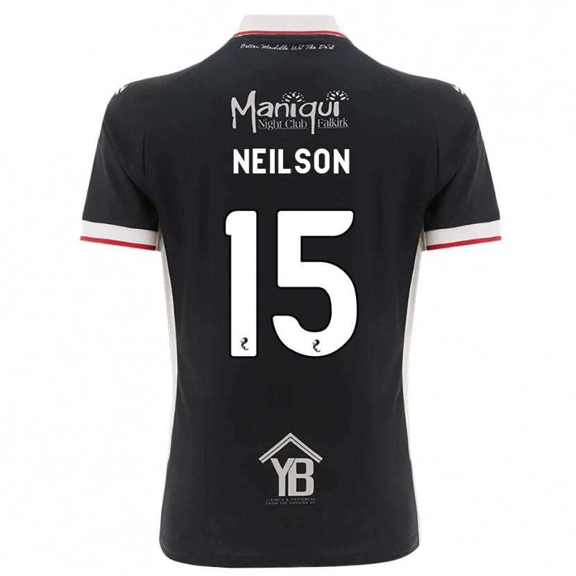Danxen Børn Lewis Neilson #15 Sort Hvid Rød Hjemmebane Spillertrøjer 2026/27 Trøje T-Shirt