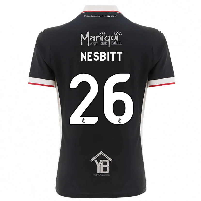 Danxen Børn Aidan Nesbitt #26 Sort Hvid Rød Hjemmebane Spillertrøjer 2026/27 Trøje T-Shirt