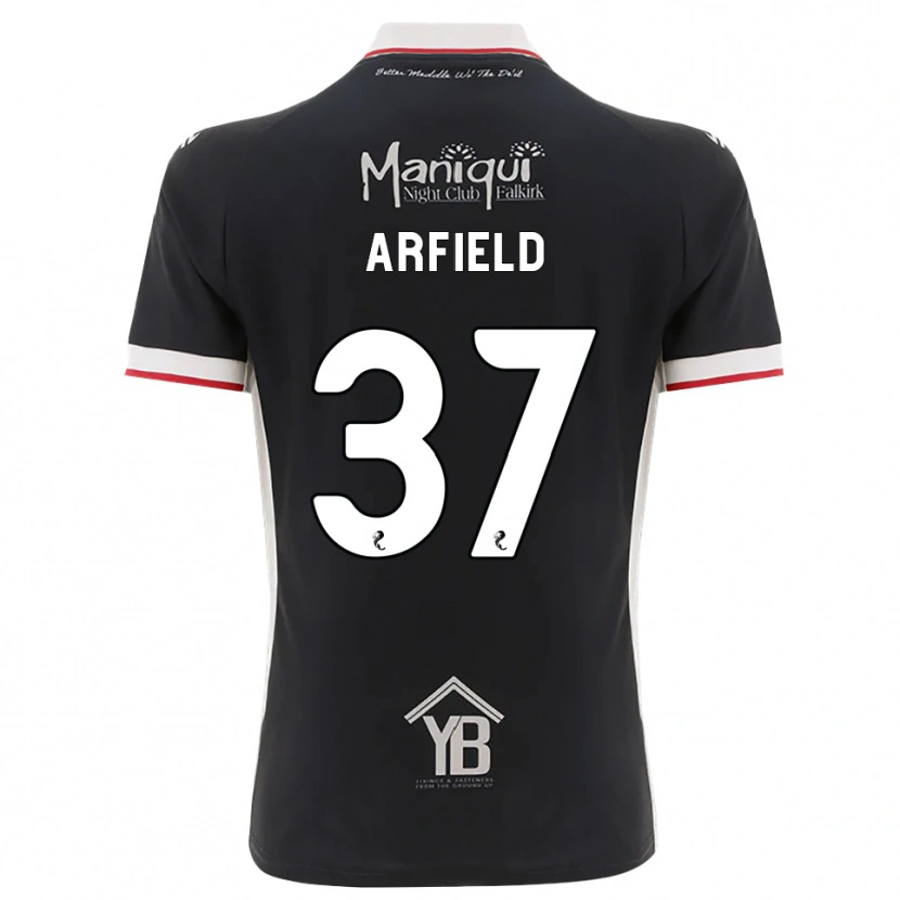 Danxen Børn Scott Arfield #37 Sort Hvid Rød Hjemmebane Spillertrøjer 2026/27 Trøje T-Shirt
