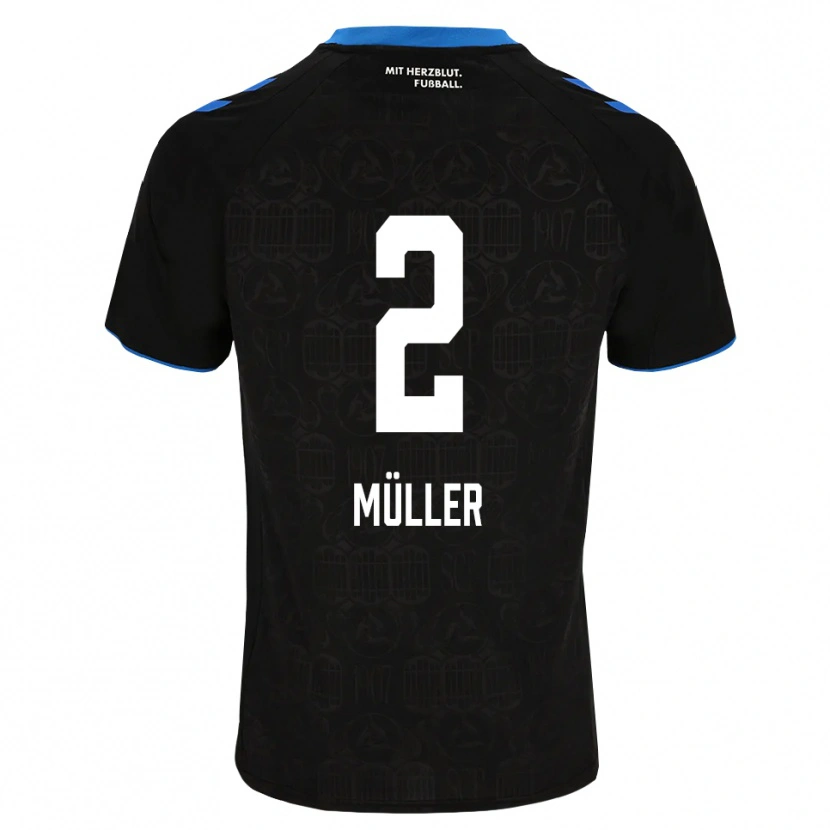 Danxen Børn Ruben Müller #2 Sort Hvid Rød Hjemmebane Spillertrøjer 2026/27 Trøje T-Shirt