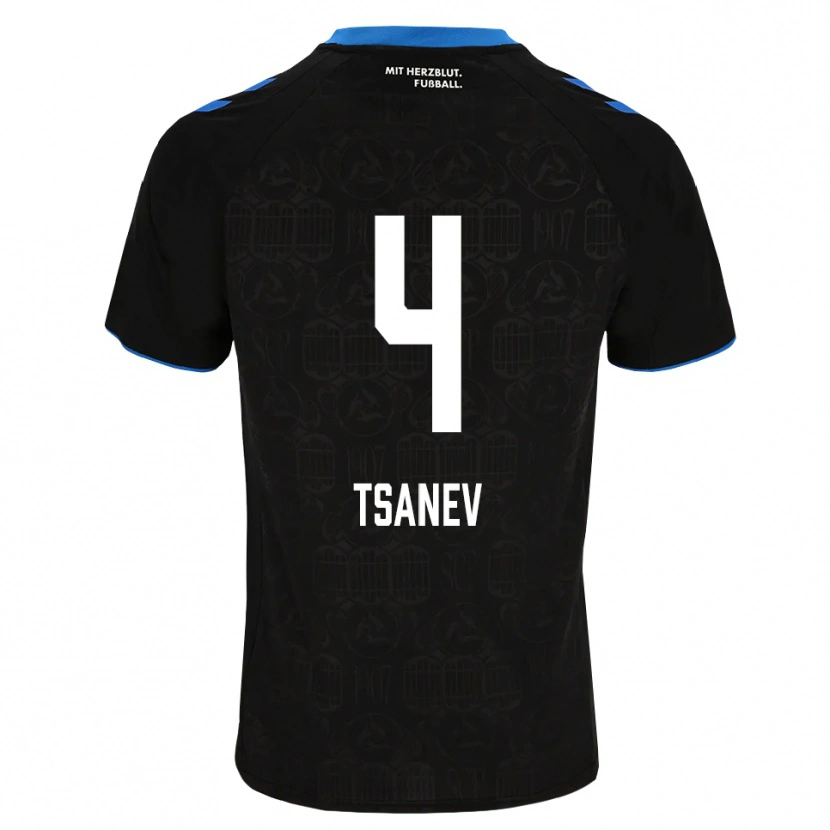 Danxen Børn Simeon Tsanev #4 Sort Hvid Rød Hjemmebane Spillertrøjer 2026/27 Trøje T-Shirt