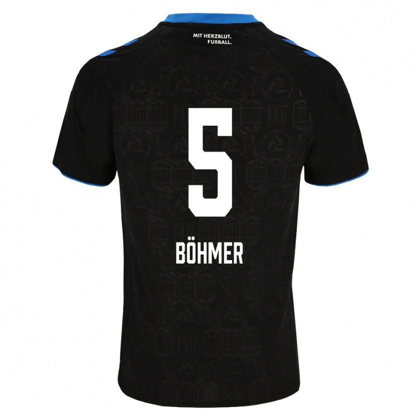 Danxen Børn Tim Böhmer #5 Sort Hvid Rød Hjemmebane Spillertrøjer 2026/27 Trøje T-Shirt