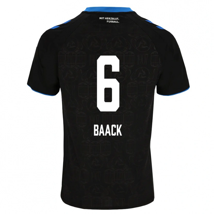 Danxen Børn Tom Baack #6 Sort Hvid Rød Hjemmebane Spillertrøjer 2026/27 Trøje T-Shirt