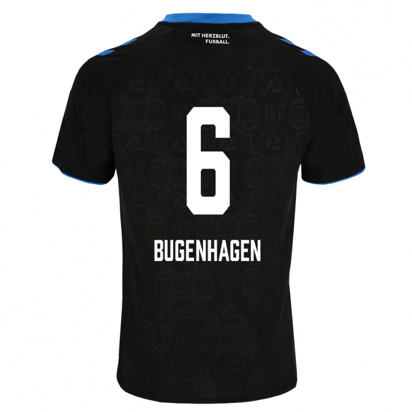 Danxen Børn Julius Bugenhagen #6 Sort Hvid Rød Hjemmebane Spillertrøjer 2026/27 Trøje T-Shirt