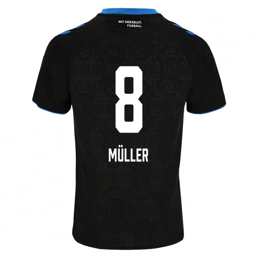 Danxen Børn Carlos Müller #8 Sort Hvid Rød Hjemmebane Spillertrøjer 2026/27 Trøje T-Shirt