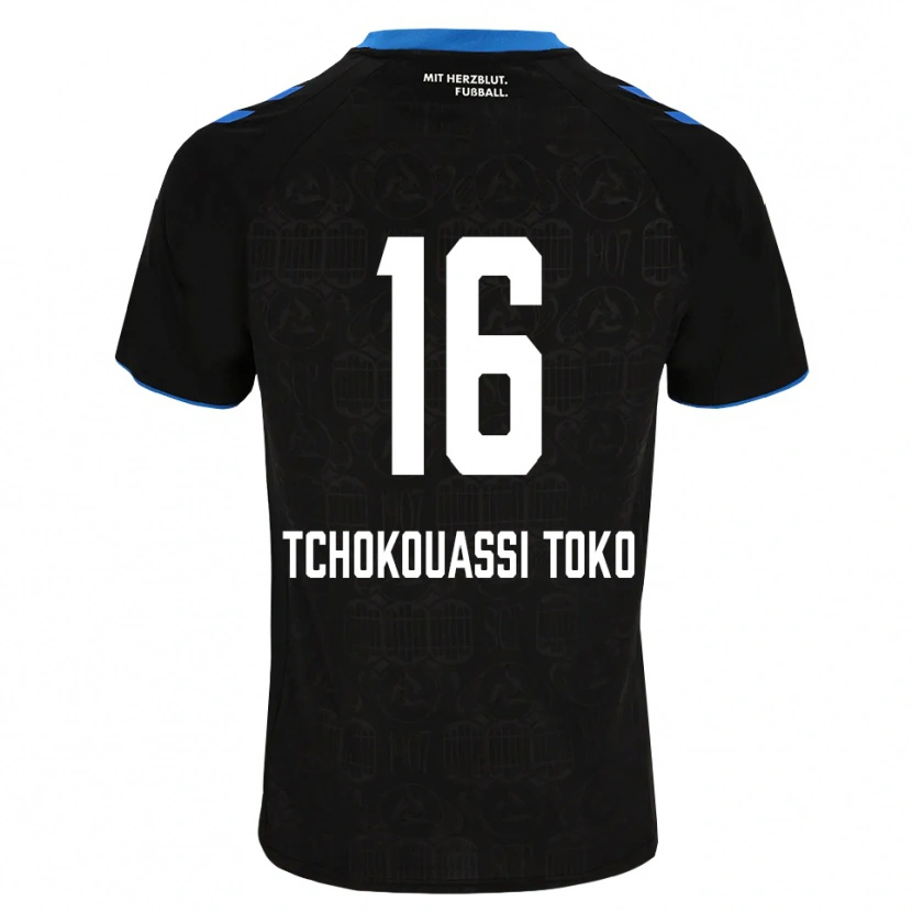 Danxen Børn Daryl Tchokouassi Toko #16 Sort Hvid Rød Hjemmebane Spillertrøjer 2026/27 Trøje T-Shirt