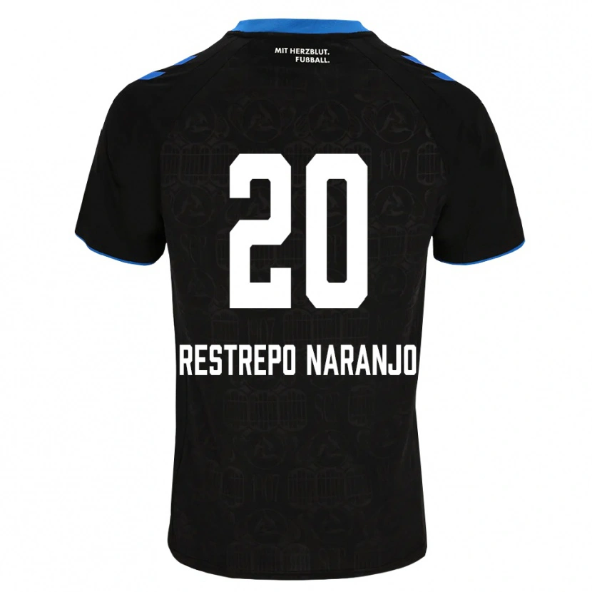 Danxen Børn Pedro Restrepo Naranjo #20 Sort Hvid Rød Hjemmebane Spillertrøjer 2026/27 Trøje T-Shirt