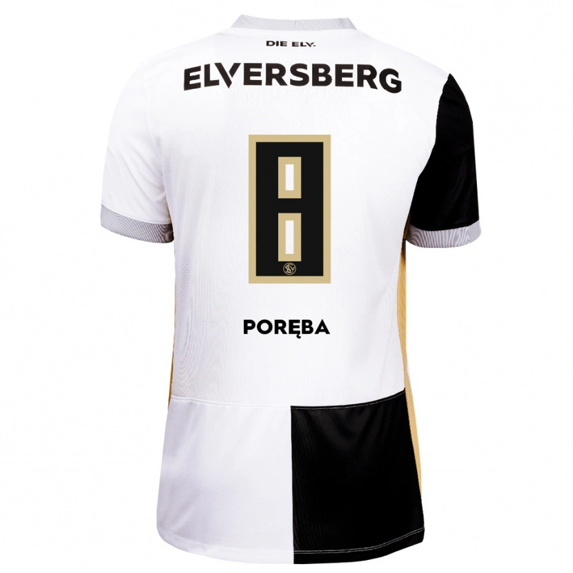 Danxen Børn Lukasz Poreba #8 Sort Hvid Brun Hjemmebane Spillertrøjer 2026/27 Trøje T-Shirt