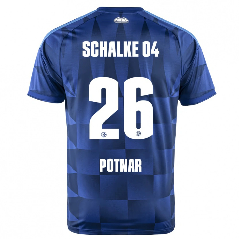Danxen Børn Bojan Potnar #26 Mørkeblå Gul Hvid Hjemmebane Spillertrøjer 2026/27 Trøje T-Shirt