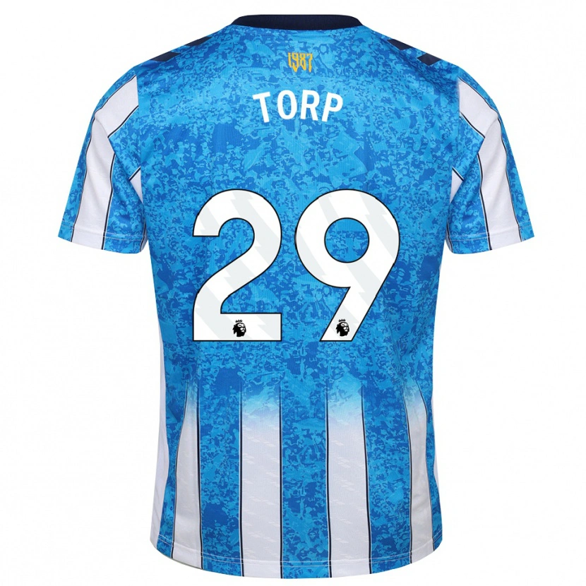 Danxen Børn Victor Torp #29 Hvid Blå Orange Hjemmebane Spillertrøjer 2026/27 Trøje T-Shirt