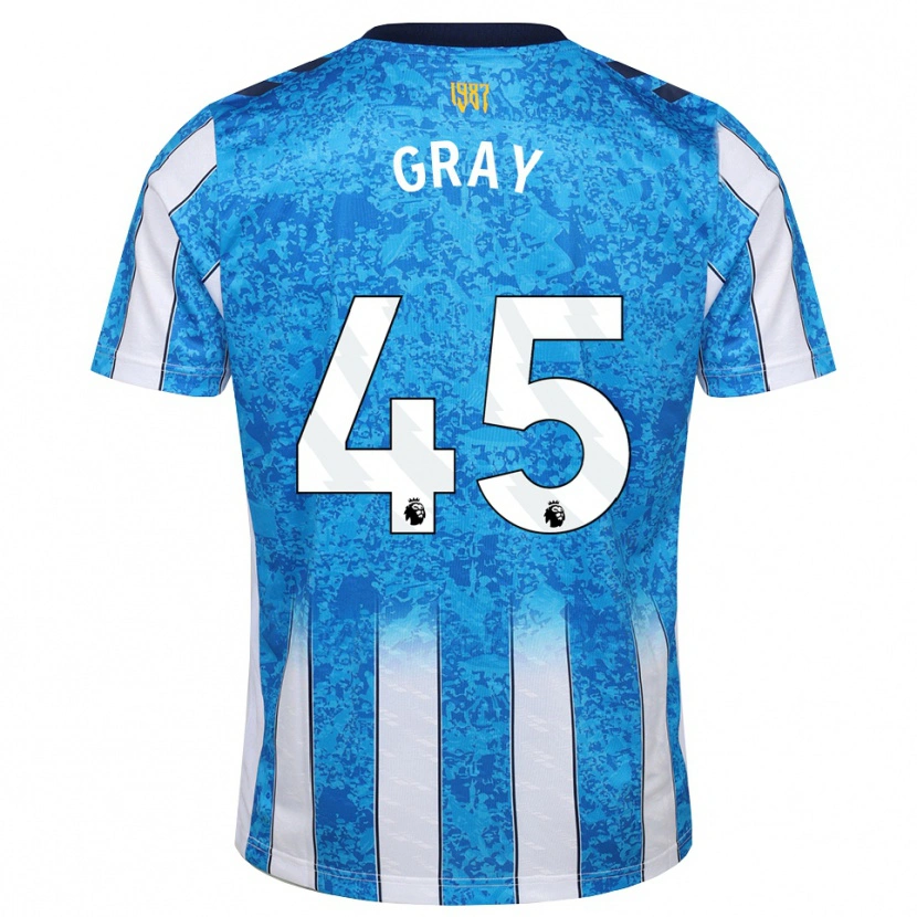 Danxen Børn Harrison Gray #45 Hvid Blå Orange Hjemmebane Spillertrøjer 2026/27 Trøje T-Shirt