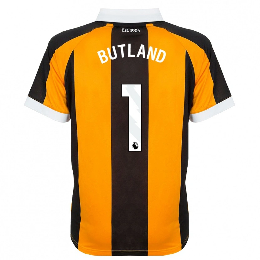 Danxen Børn Jack Butland #1 Orange Sort Hvid Hjemmebane Spillertrøjer 2026/27 Trøje T-Shirt