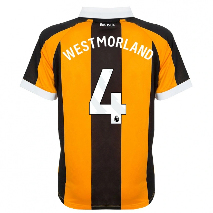 Danxen Børn Emma Westmorland #4 Orange Sort Hvid Hjemmebane Spillertrøjer 2026/27 Trøje T-Shirt
