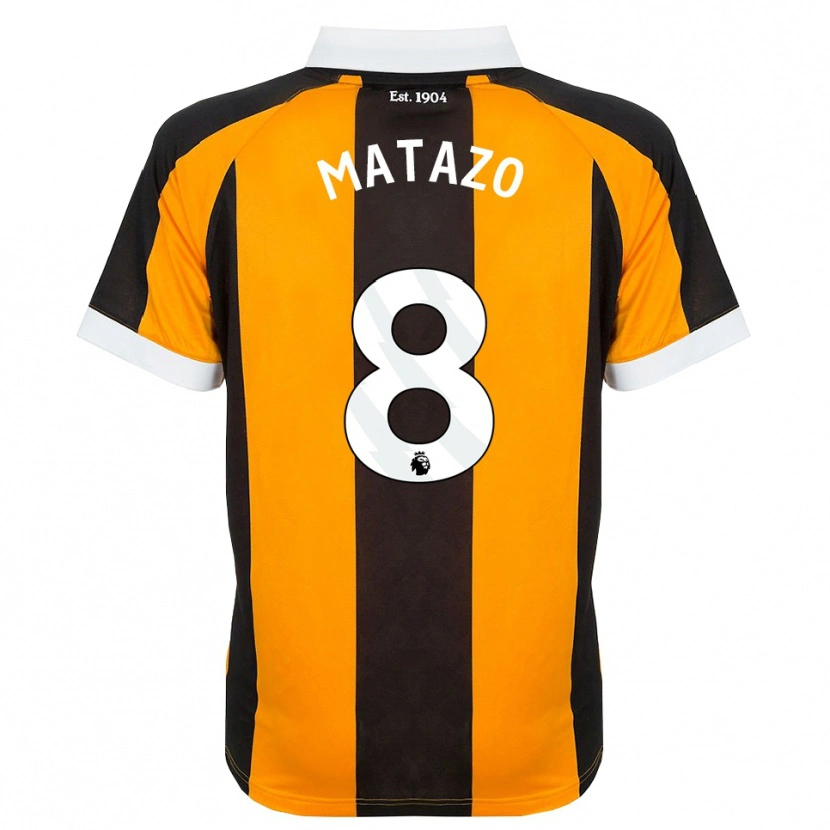 Danxen Børn Eliot Matazo #8 Orange Sort Hvid Hjemmebane Spillertrøjer 2026/27 Trøje T-Shirt