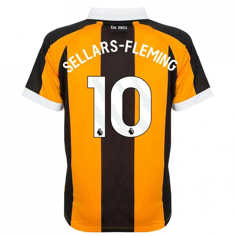 Danxen Børn Tyrell Sellars-Fleming #10 Orange Sort Hvid Hjemmebane Spillertrøjer 2026/27 Trøje T-Shirt