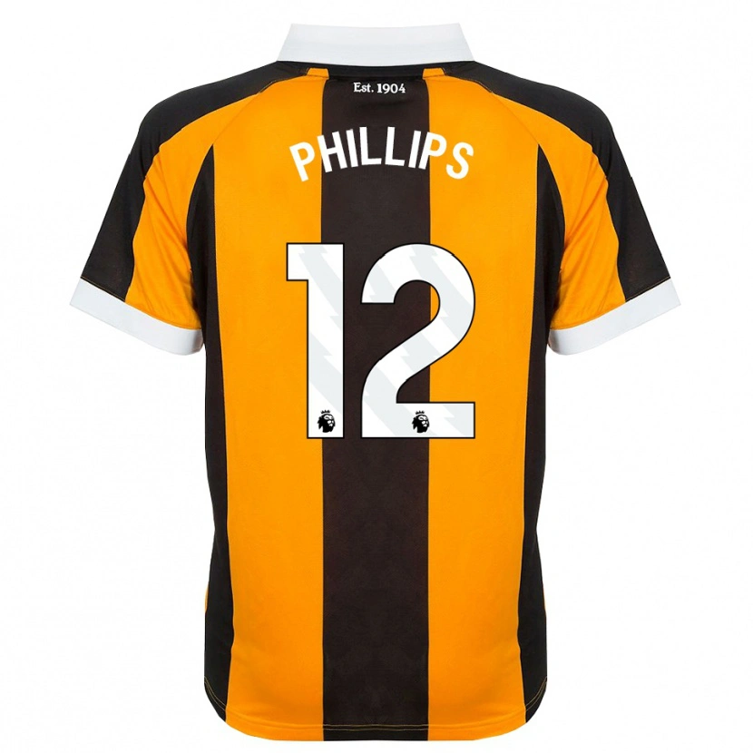 Danxen Børn Dillon Phillips #12 Orange Sort Hvid Hjemmebane Spillertrøjer 2026/27 Trøje T-Shirt