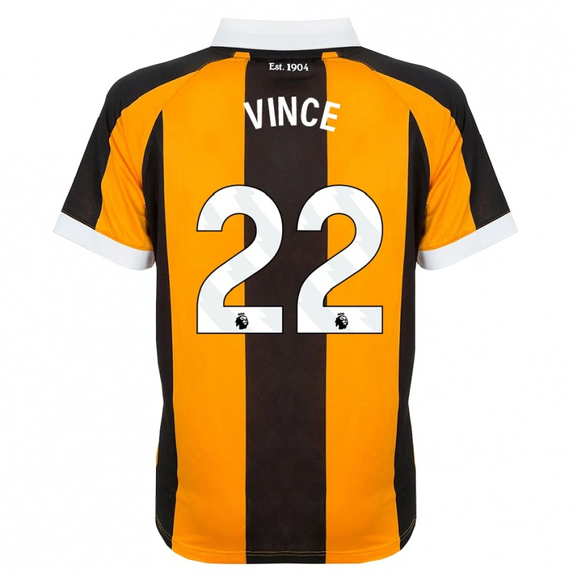 Danxen Børn Anna Vince #22 Orange Sort Hvid Hjemmebane Spillertrøjer 2026/27 Trøje T-Shirt