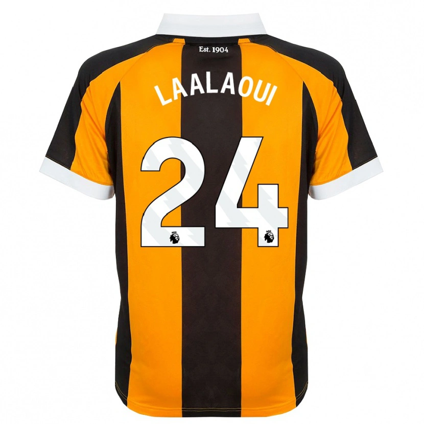 Danxen Børn Reda Laalaoui #24 Orange Sort Hvid Hjemmebane Spillertrøjer 2026/27 Trøje T-Shirt