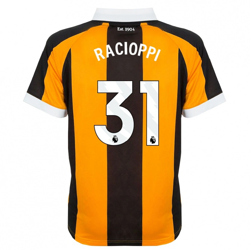 Danxen Børn Anthony Racioppi #31 Orange Sort Hvid Hjemmebane Spillertrøjer 2026/27 Trøje T-Shirt