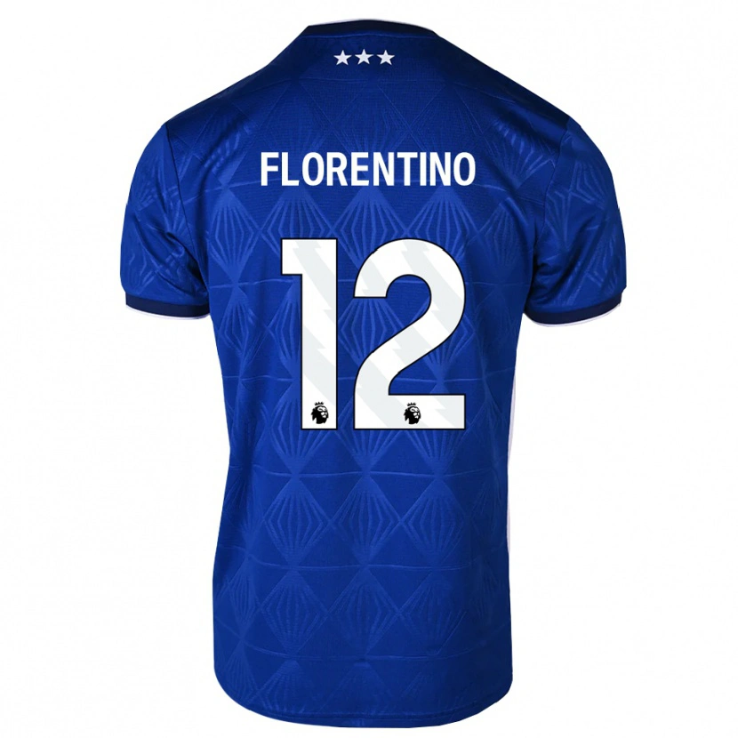 Danxen Børn Florentino Ibrain Morris Luís #12 Mellemblå Hvid Rød Hjemmebane Spillertrøjer 2026/27 Trøje T-Shirt