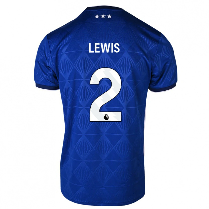 Danxen Børn Josh Lewis #2 Mellemblå Hvid Rød Hjemmebane Spillertrøjer 2026/27 Trøje T-Shirt