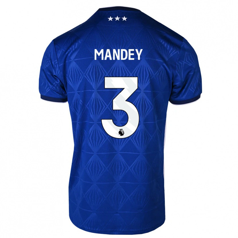 Danxen Børn Ziyad Mandey #3 Mellemblå Hvid Rød Hjemmebane Spillertrøjer 2026/27 Trøje T-Shirt
