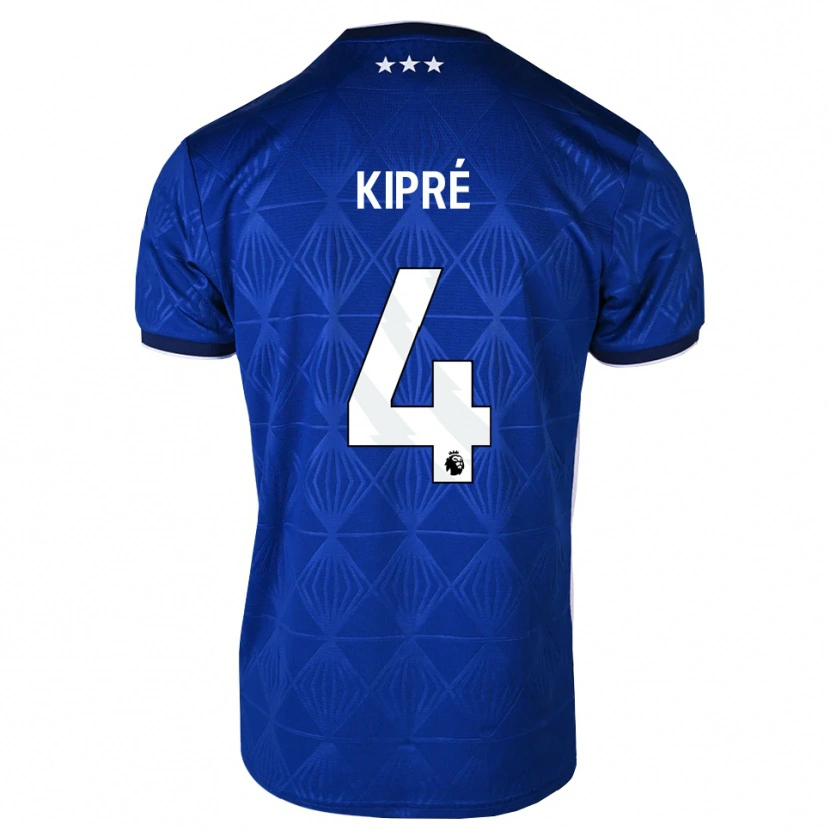 Danxen Børn Cédric Kipré #4 Mellemblå Hvid Rød Hjemmebane Spillertrøjer 2026/27 Trøje T-Shirt