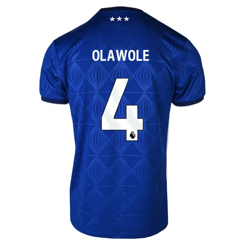Danxen Børn Kellyan Olawole #4 Mellemblå Hvid Rød Hjemmebane Spillertrøjer 2026/27 Trøje T-Shirt